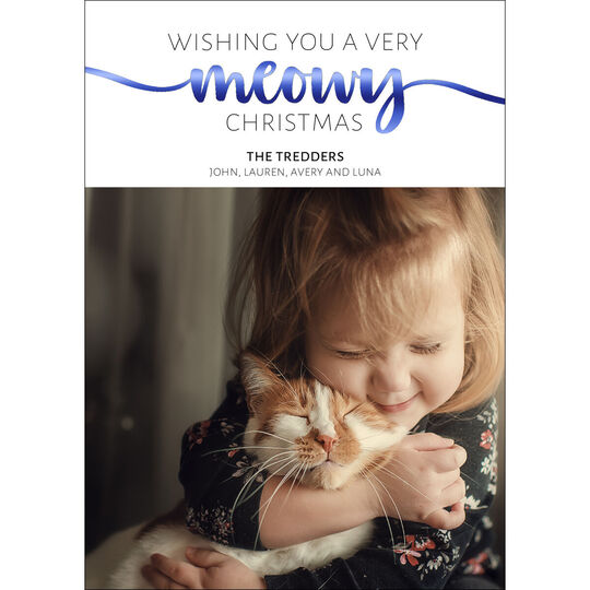 Meowy Christmas Foil Holiday Photo Cards